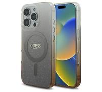 Custodia rigida Guess con effetto glitter sfumato e MagSafe per iPhone 16 Pro