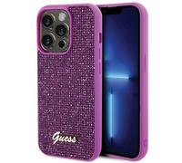 Custodia rigida Guess Disco Metal Fuchsia per iPhone 15 Pro