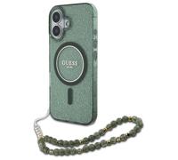 Custodia rigida Guess Glitter Pearl MagSafe per iPhone 16 Plus