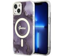 Custodia Guess Golden Marble MagSafe per iPhone 14 viola - Nouvo