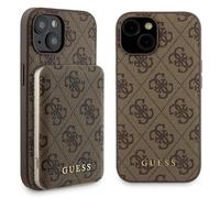 Custodia rigida Guess MagSafe marrone per iPhone 15 con power bank da 5000 mAh