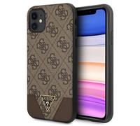 Custodia rigida Guess per iPhone 11 4G Collezione Triangle Marrone