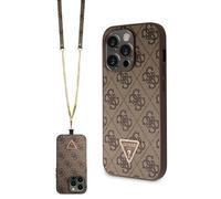 Guess Crossbody 4G Logo in metallo, marrone - iPhone 14 Pro