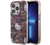Custodia rigida Hello Kitty per iPhone 13, colore rosa graffiti.