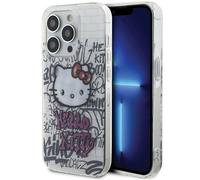 CG MOBILE Custodia Hello Kitty HKHCP14LHDGPHT per iPhone 14 PRO 6.1" Custodia Rigida Bianca IML Kitty On Bricks Graffiti