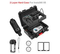 Custodia rigida impermeabile da viaggio portatile a 2 strati Set di coperture in silicone con 2 pellicole di vetro per custodia da trasporto per valigia accessoria Insta360 X5