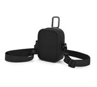 Custodia rigida impermeabile per JBL Go 5/Go 4/Go 3, borsa portatile in nylon con tracolla regolabile e tasca in rete per riporre oggetti da viaggio, nero