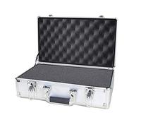 Custodia Rigida in Alluminio, Cassetta degli Attrezzi con Serratura Valigetta portautensili in Schiuma Portatile Custodia da Trasporto Resistente all'umidità e agli Urti (Argento 470x355x150mm)