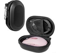 Custodia rigida in EVA per mouse wireless Logitech per MX Anywhere 3S, custodia protettiva da viaggio con tasca in rete per accessori e cavo, custodia portatile compatta con manico (nero)