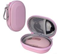 Custodia rigida in EVA per mouse wireless Logitech per MX Anywhere 3S, custodia protettiva da viaggio con tasca in rete per riporre i cavi, guscio compatto antiurto, nero (rosa)