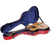Custodia rigida in fibra di vetro per chitarra classica 4/4 | Finitura lucida rossa, serratura TSA, igrometro, imbottitura regolabile, spallacci zaino
