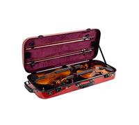 Crossrock Custodia Deluxe in fibra di vetro per 2 violino full-size con serratura TSA - Rosso (CRF2020DVRD)