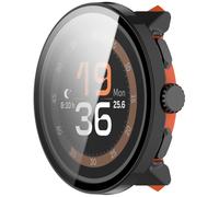 Custodia rigida in PC XiHAMA con pellicola protettiva in vetro temperato compatibile con SUUNTO RUN 48,4 mm, nera