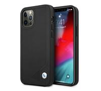 Custodia rigida in pelle BMW per iPhone 12, nera