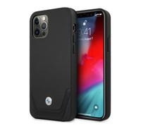 Custodia rigida in pelle BMW per iPhone 12 Pro Max, colore nero.