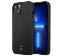 Custodia Mercedes per iPhone 13 Mini, nera - Custodia rigida in pelle con motivo a stella MEHCP13SPSQBK