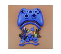 Custodia rigida in plastica cromata blu per controller wireless Xbox 360, cover anteriore e posteriore e pulsanti