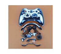 Custodia rigida in plastica cromata blu per controller wireless Xbox 360, cover anteriore e posteriore