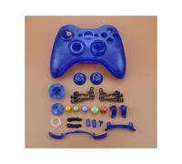 Custodia rigida in plastica cromata blu scuro per controller wireless Xbox 360, cover anteriore e cover posteriore