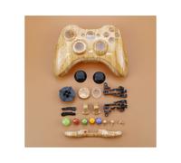 Custodia rigida in plastica cromata effetto legno chiaro per controller wireless Xbox 360, cover anteriore e posteriore