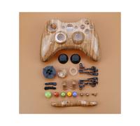 Custodia rigida in plastica cromata effetto legno scuro per controller wireless Xbox 360, cover anteriore e posteriore