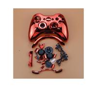 Custodia rigida in plastica cromata rossa per controller wireless Xbox 360, cover anteriore e posteriore con