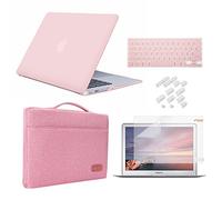Custodia rigida in plastica per Custodia rigida ultra sottile iCasso, proteggi schermo, cover per tastiera e tappo antipolvere per MacBook Modello retina da 12 pollici A1534 - quarzo rosa