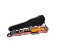 Custodia rigida in policarbonato per violino 4/4 | Finitura rossa opaca, igrometro integrato, vano accessori, copertura interna - Guscio leggero e resistente