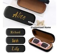 Custodia rigida in PU personalizzata con nome, organizer antigraffio per occhiali, custodia protettiva antiurto per occhiali da sole e da vista, design per uso quotidiano e da viaggio, unisex Tagli Un