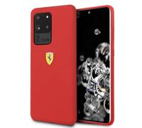 Custodia rigida in silicone rosso Ferrari per Samsung Galaxy S20 Ultra.