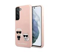 Custodia rigida Karl Lagerfeld in silicone Ikonik Karl & Choupette KLHCS22MSSKCI, rosa - Samsung Galaxy S22+ S906