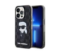 Custodia rigida Karl Lagerfeld TPU Ikonik Monogram, nera - iPhone 15 Pro Max