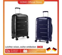 Custodia rigida KONO 76 cm 105 L Carrello leggero a 4 rotoli TSA Lock Cerniera YKK Polipropilene Business & Travel Black