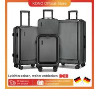Custodia rigida Kono ABS + PC: bagaglio a mano con serratura TSA, 4 ruote Spinner e maniglia telescopica, misura cabina, valigia accendino Rosso