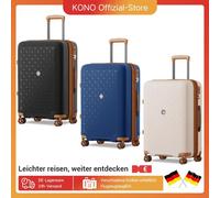 Custodia rigida KONO in polipropilene con portabicchieri, espandibile, leggera e robusta, valigia trolley con serratura TSA a 4 ruote
