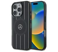 Custodia rigida Mercedes MagSafe con linee incrociate per iPhone 16 Pro