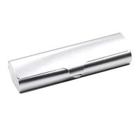 Custodia Rigida Occhiali Alluminio, Custodia per Occhiali in Metallo Leggero e Custodia per Occhiali da Sole Portatile in Velluto con Panno per Occhiali, Grigio Astuccio Occhiali for Donna Uomo(L)