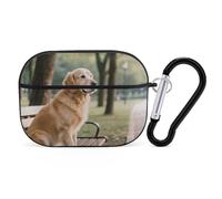 Custodia rigida per Airpod Pro con clip di blocco di sicurezza, cane appoggiato sulla panchina, custodia protettiva compatibile con Airpod Pro di 2a/1a generazione, custodia per donne e uomini, LED