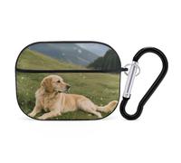 Custodia rigida per Airpod Pro con clip di blocco di sicurezza, motivo cane sulla prateria, custodia protettiva compatibile con Airpod Pro di 2a/1a generazione, custodia per donne e uomini, LED
