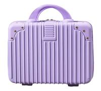 Custodia rigida per cosmetici da 14 pollici, valigia per trucchi portatile con serratura per viaggio, mini valigia organizer in ABS + PC resistente alla pressione viola ...