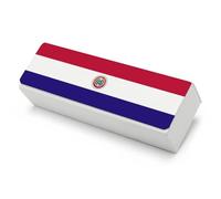 Custodia Rigida Per Occhiale Con Panno Per La Pulizia, Custodia Per Occhiali Da Sole Portatile Da Viaggio Con Stampa Bandiera Del Paraguay, Scatola Protettiva Per Occhiale Da Vista Per Donne E Uomini