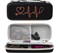 Custodia rigida per stetoscopio, borsa da viaggio in PU con design spazioso per accessori (nero)