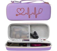 Custodia rigida per stetoscopio, borsa portaoggetti con tasca in rete, custodia impermeabile in poliuretano per professionisti EMS, organizer compatto 29 x 12 x 6 cm (viola)