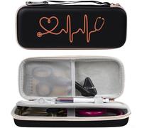 Custodia rigida per stetoscopio in PU ed EVA, progettata per ambienti e lavori sul campo EMS, con custodia protettiva e organizzazione degli accessori (nero)