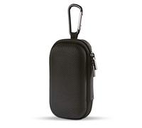 Custodia rigida portatile in EVA, Hootek, custodia protettiva da viaggio con doppia cerniera e moschettone in metallo 1-black