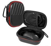 Custodia rigida portatile per dispositivo di respirazione portatile, impermeabile, resistente agli urti, con tasche in rete per nebulizzatore e accessori per inalatori (nero-rosso)