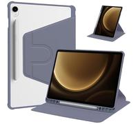 Custodia rigida trasparente in acrilico girevole a 360° for tablet, adatta for Samsung Galaxy Tab S10 Lite da 10,9 pollici, con portapenne(Lavender gray)