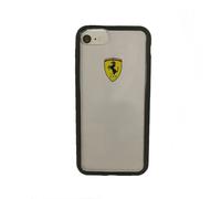 Custodia rigida trasparente nera per iPhone 7 modello Ferrari