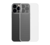 Custodia rigida trasparente per iPhone 13 Pro Max con cornice in gel.