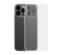 Custodia rigida trasparente per iPhone 13 Pro Max con cornice in gel.